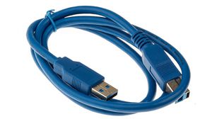 Cable, USB-A-kontakt - USB B-kontakt, 1m, USB 3.0, Blå